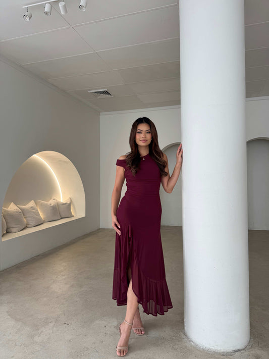 TARA DRESS - WINE