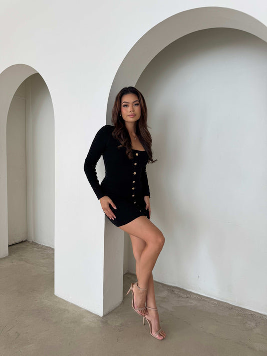 ANNA KNIT DRESS - BLACK