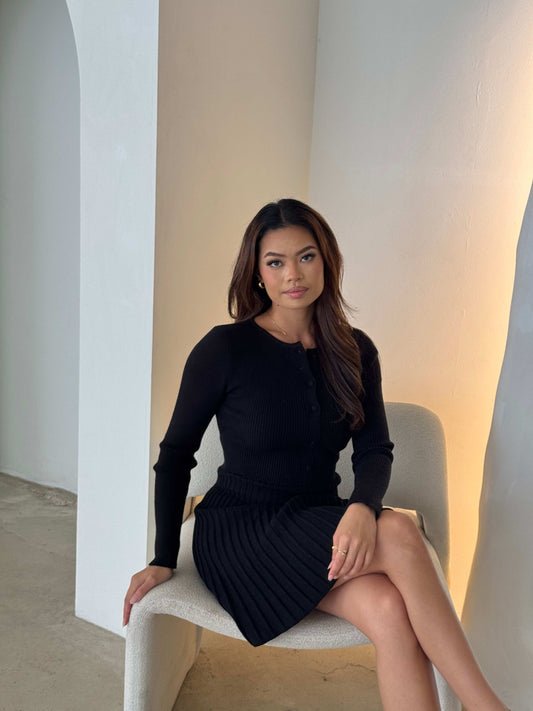LIA KNIT DRESS - BLACK