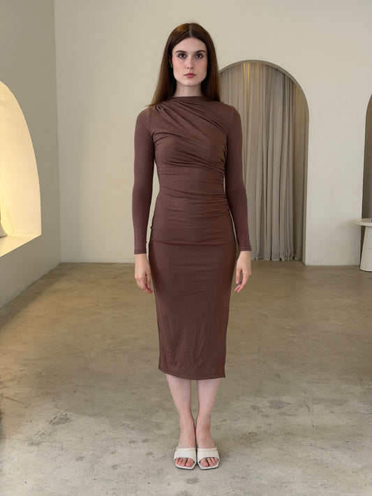 ETTA DRESS - ASHBROWN