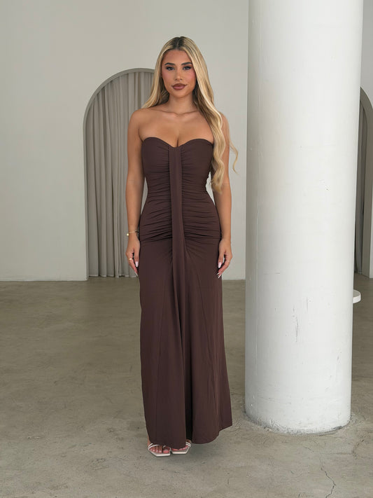 CHIARA DRESS - CHOCOLATE