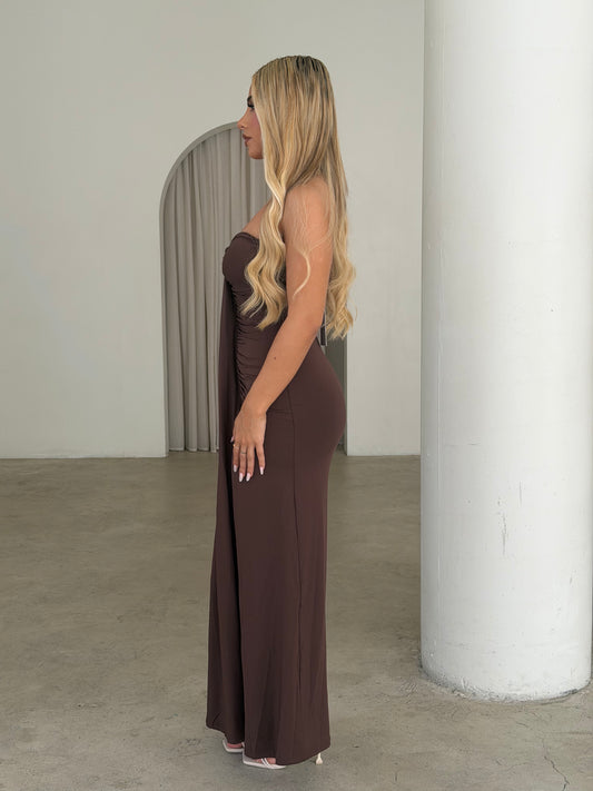 CHIARA DRESS - CHOCOLATE