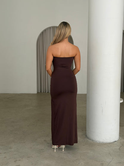CHIARA DRESS - CHOCOLATE