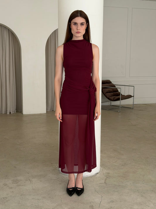 MIRA DRESS - WINE