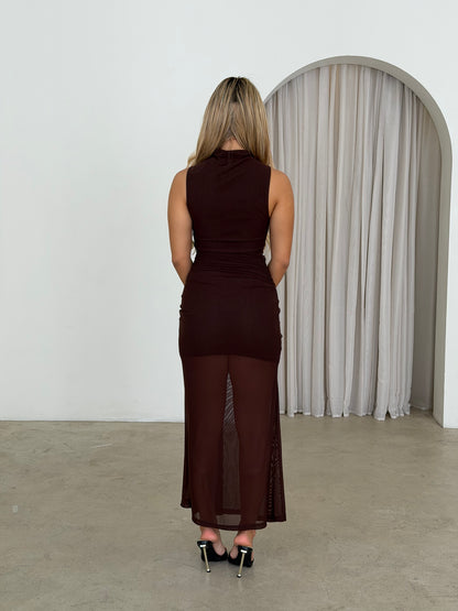 MIRA DRESS - CHOCOLATE