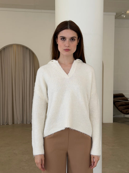 MILIE KNIT TOP - WHITE