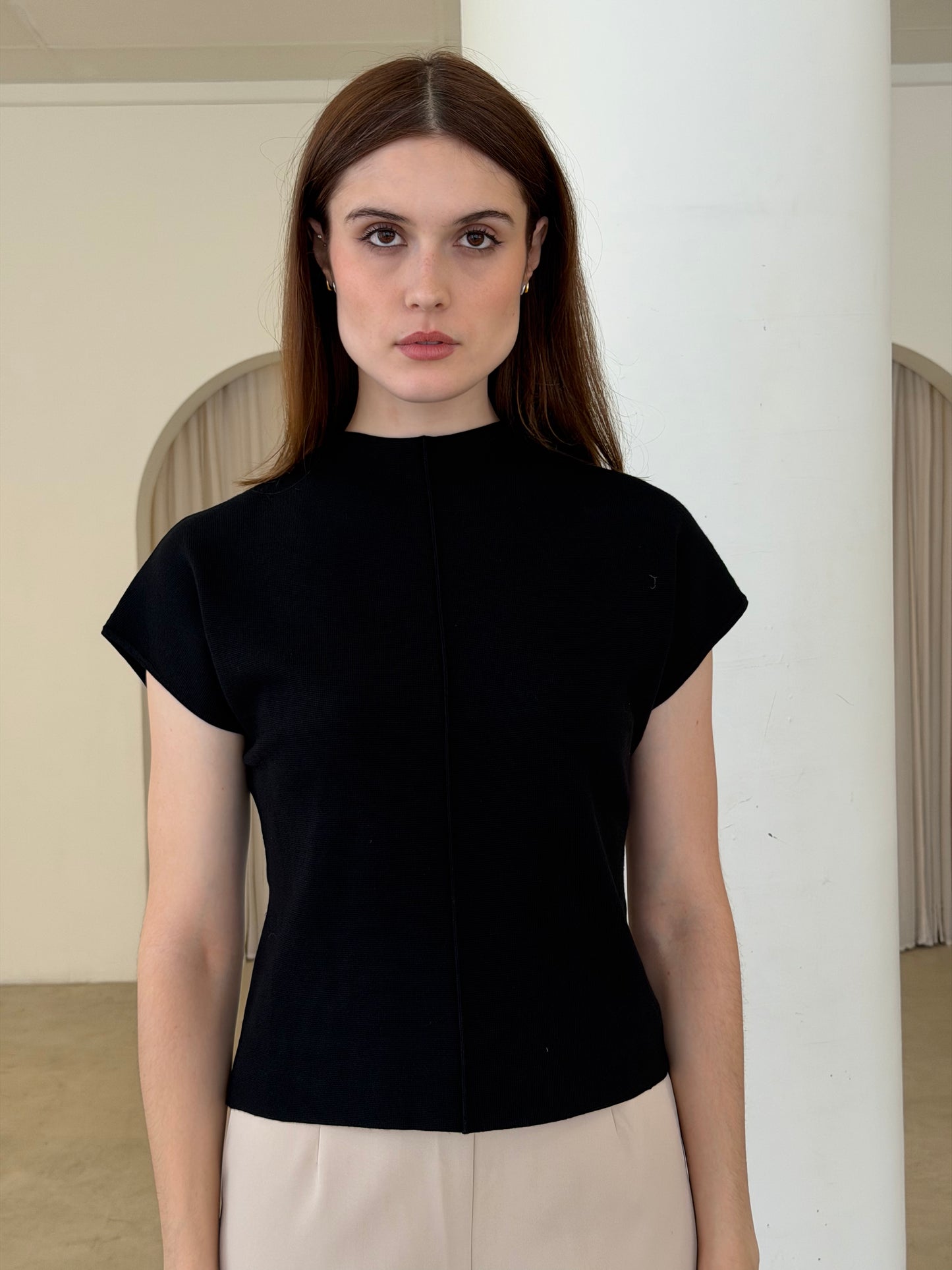 ALI KNIT TOP - BLACK