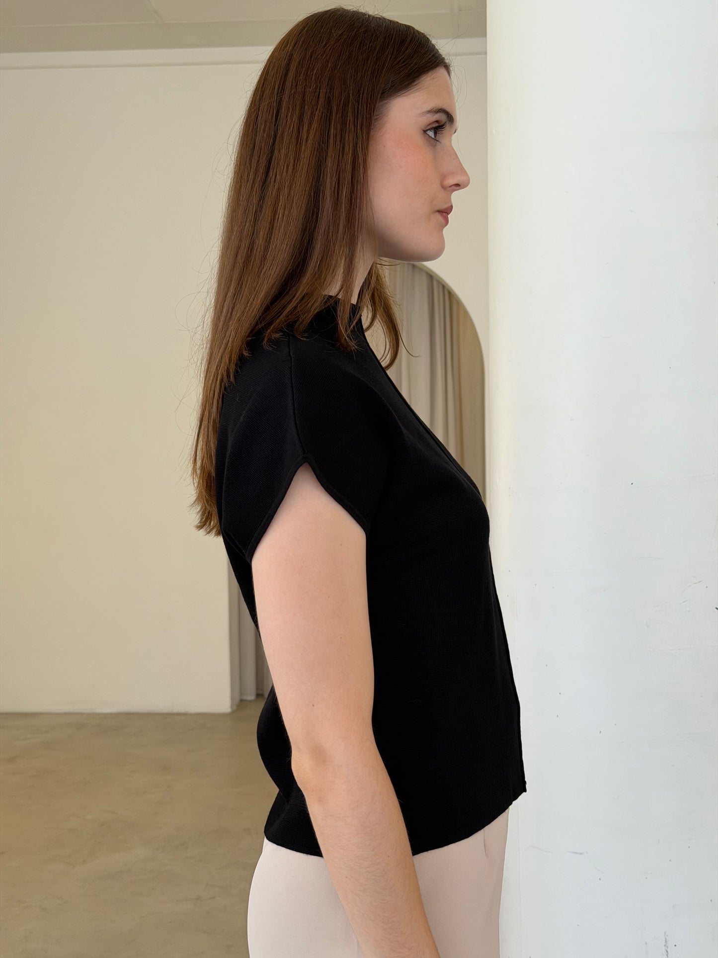 ALI KNIT TOP - BLACK