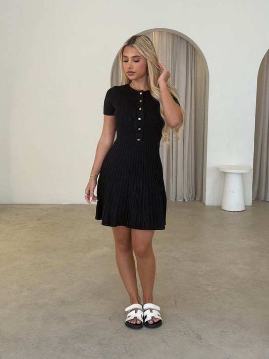 HARLOW KNIT DRESS - BLACK