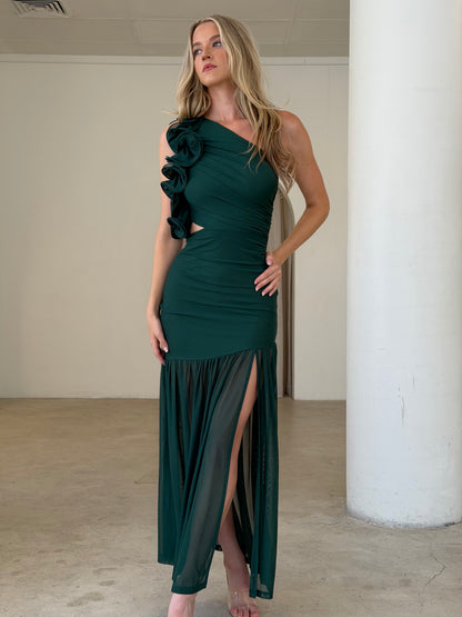 FAYE DRESS - FOREST GREEN
