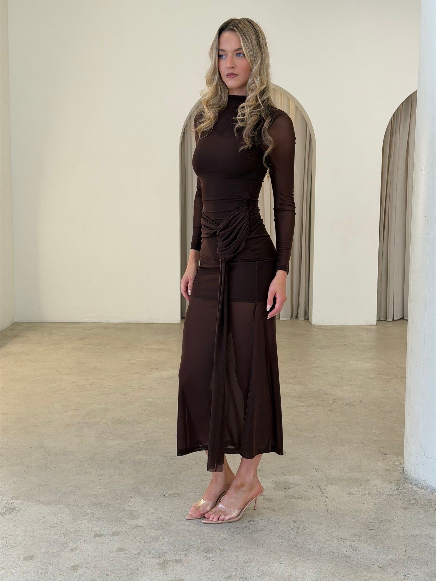 DELANEY DRESS - CHOCOLATE