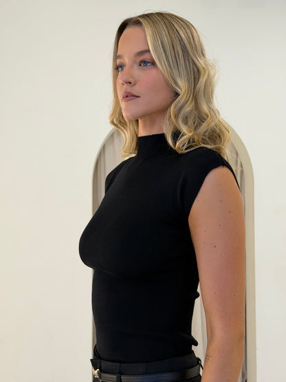 WREN KNIT TOP - BLACK