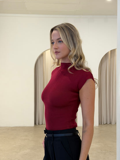 WREN KNIT TOP - WINE
