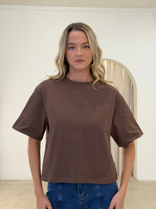 LORA T-SHIRT - BROWN