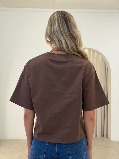 LORA T-SHIRT - BROWN