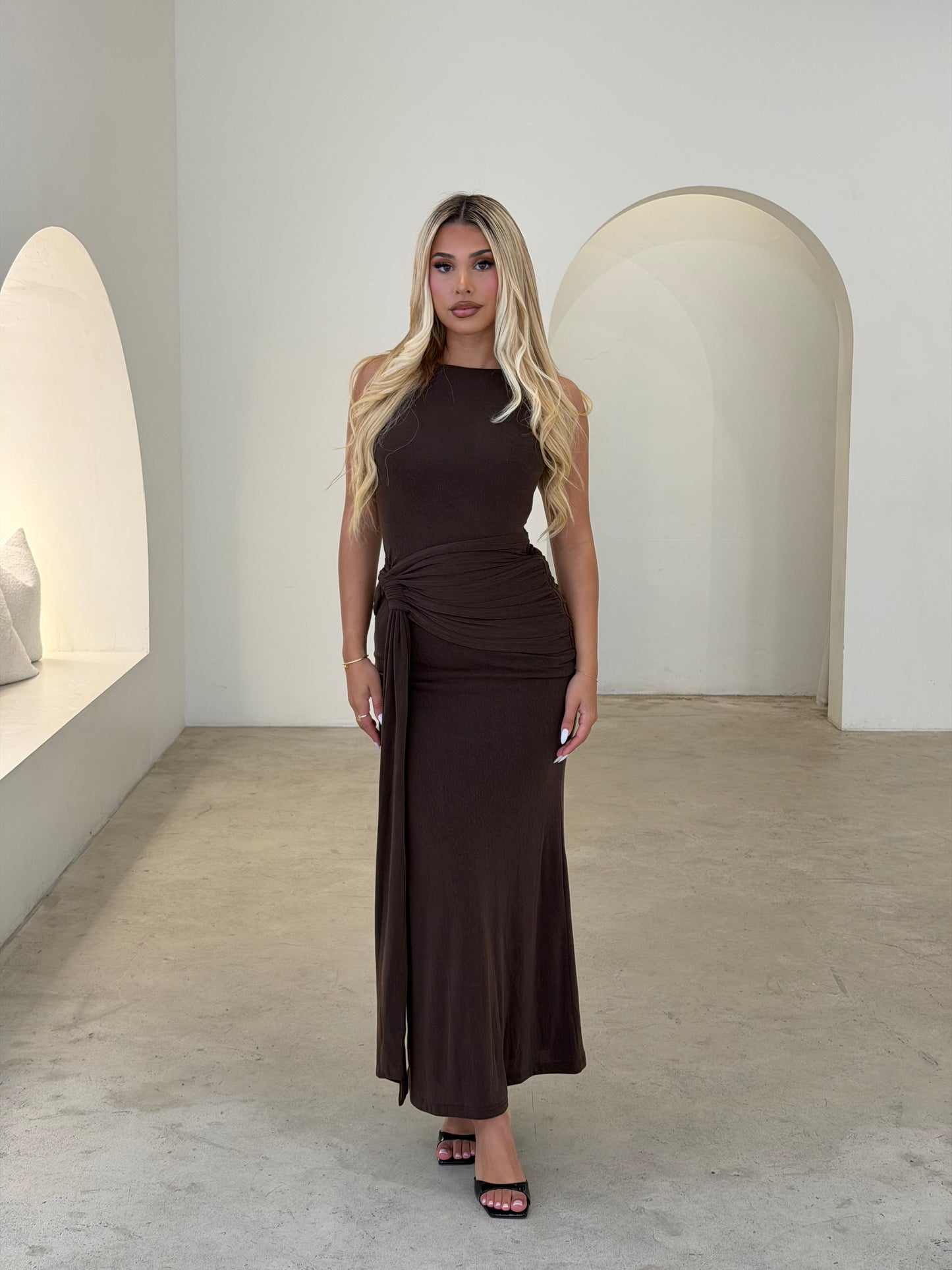 EDENA DRESS - CHOCOLATE