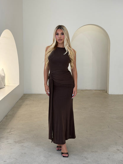 EDENA DRESS - CHOCOLATE