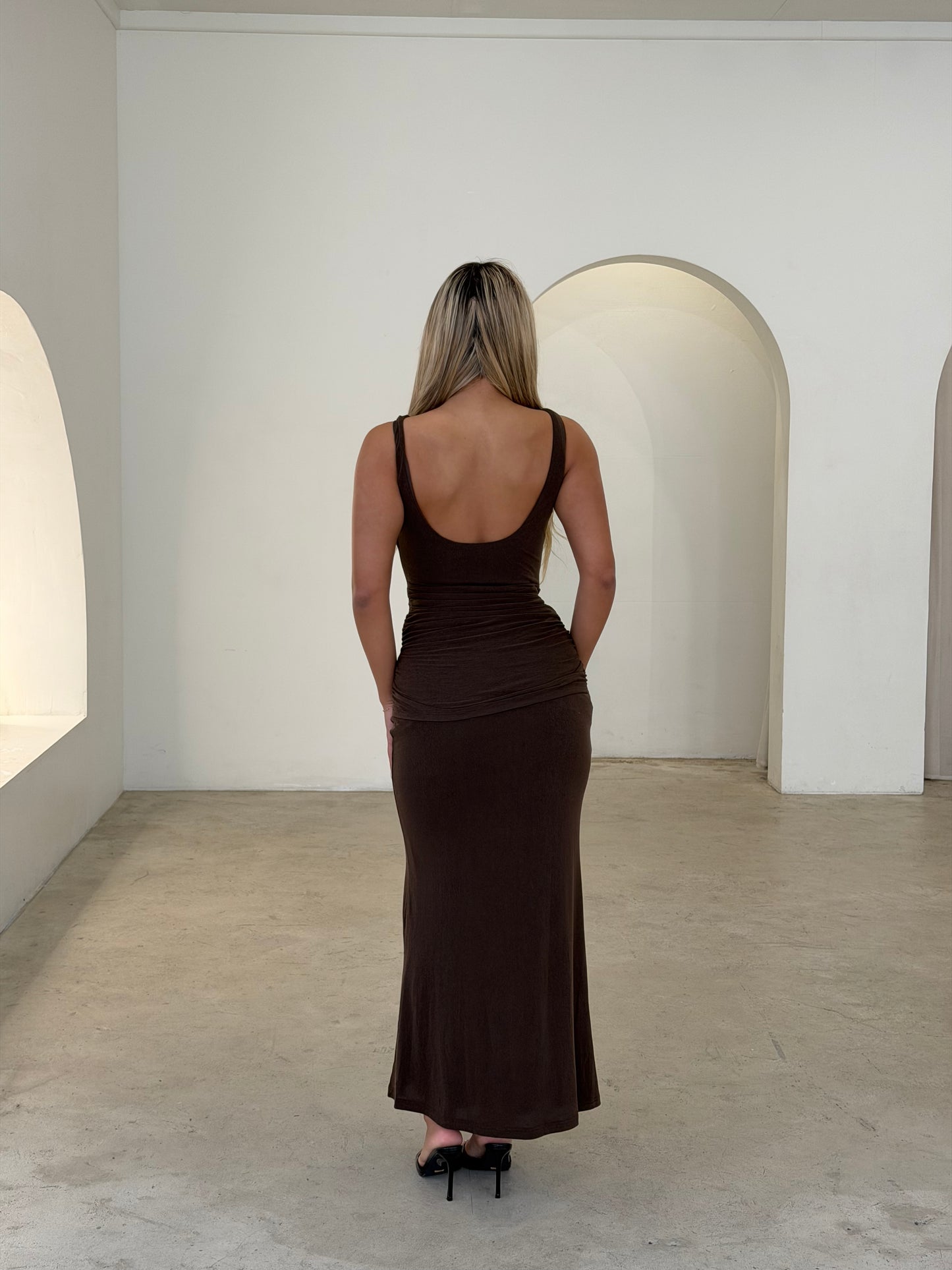 EDENA DRESS - CHOCOLATE