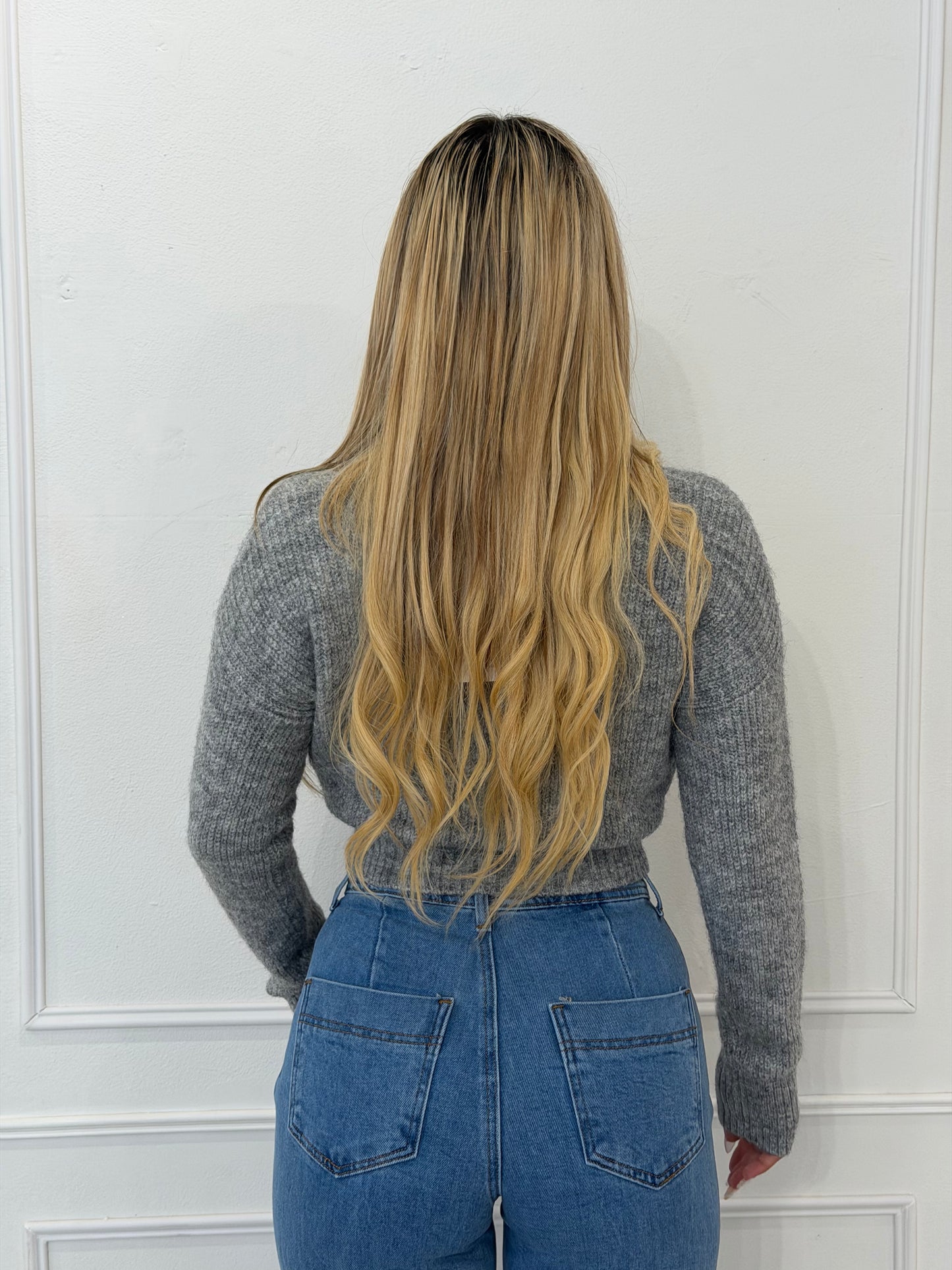 ALISHA KNIT TOP - GREY MARL