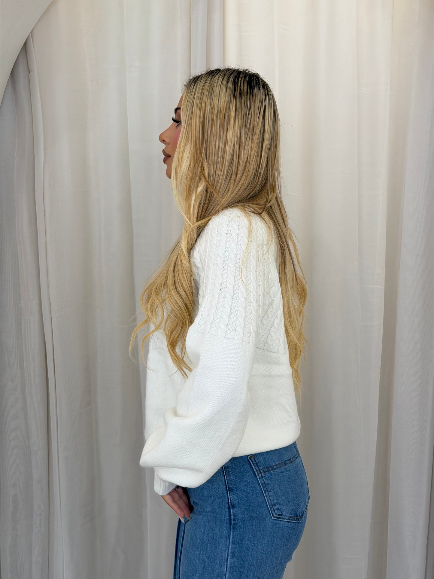 LISHA KNIT TOP - WHITE