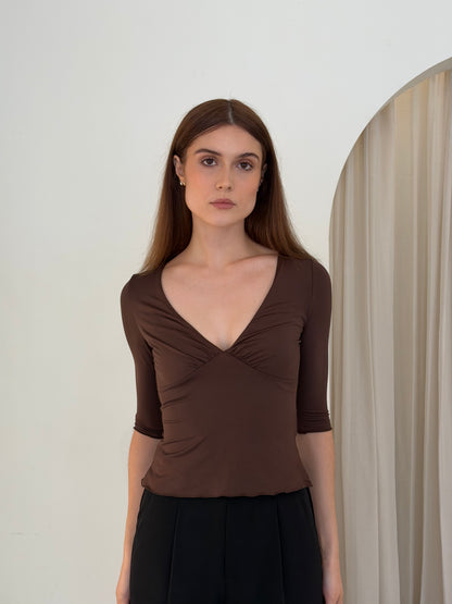 ZAZA TOP - BROWN
