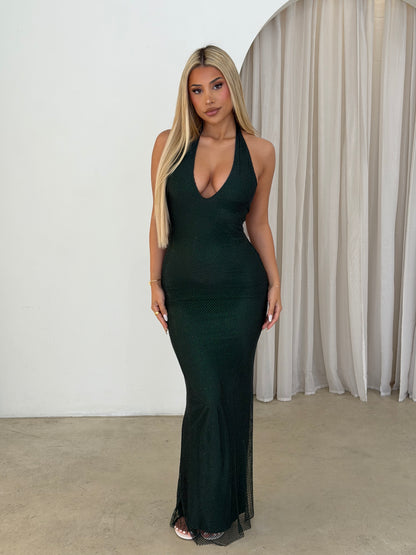 NETH DRESS - FOREST GREEN (LONG)
