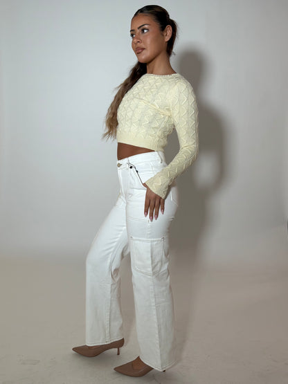 FAITH KNIT TOP - LEMON