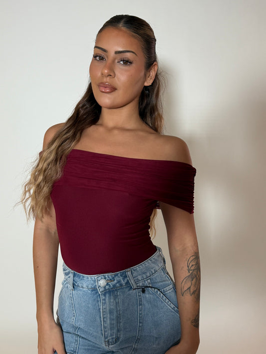 NAOMI BODYSUIT - MERLOT