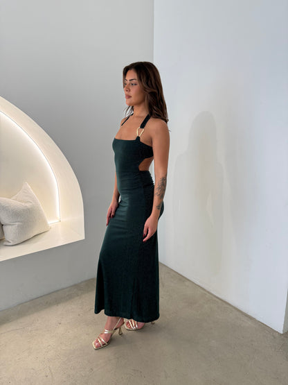 AVERY DRESS - EMERALD SHIMMER