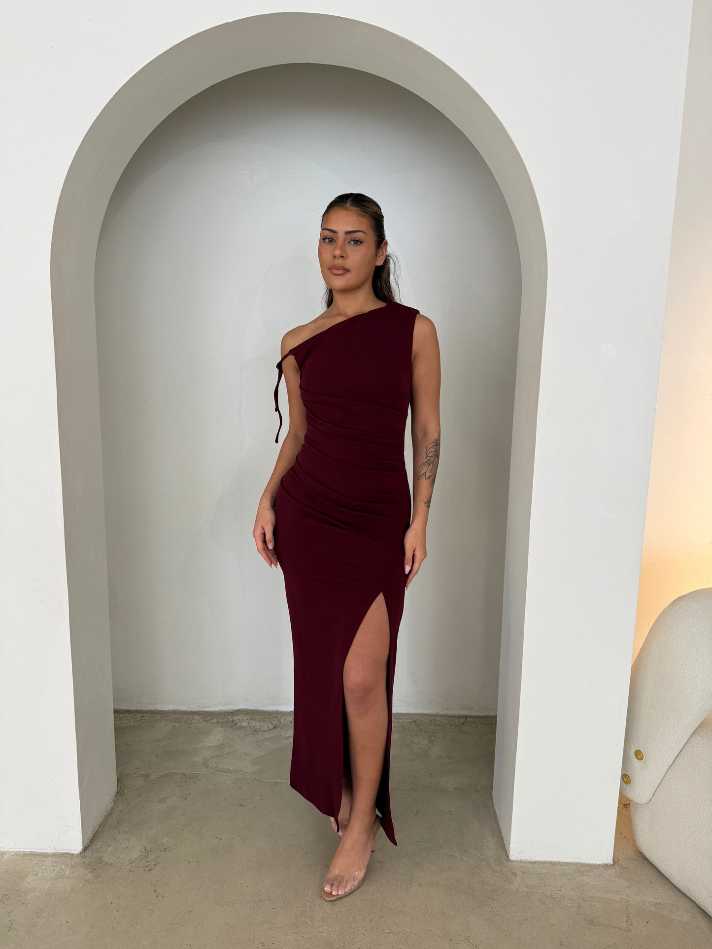 ATHENA DRESS - MERLOT
