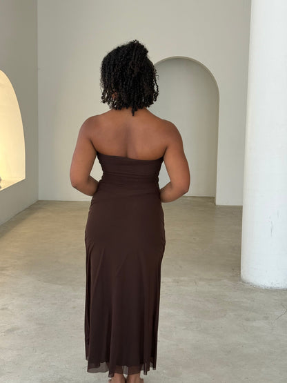 AMBER DRESS - CHOCOLATE