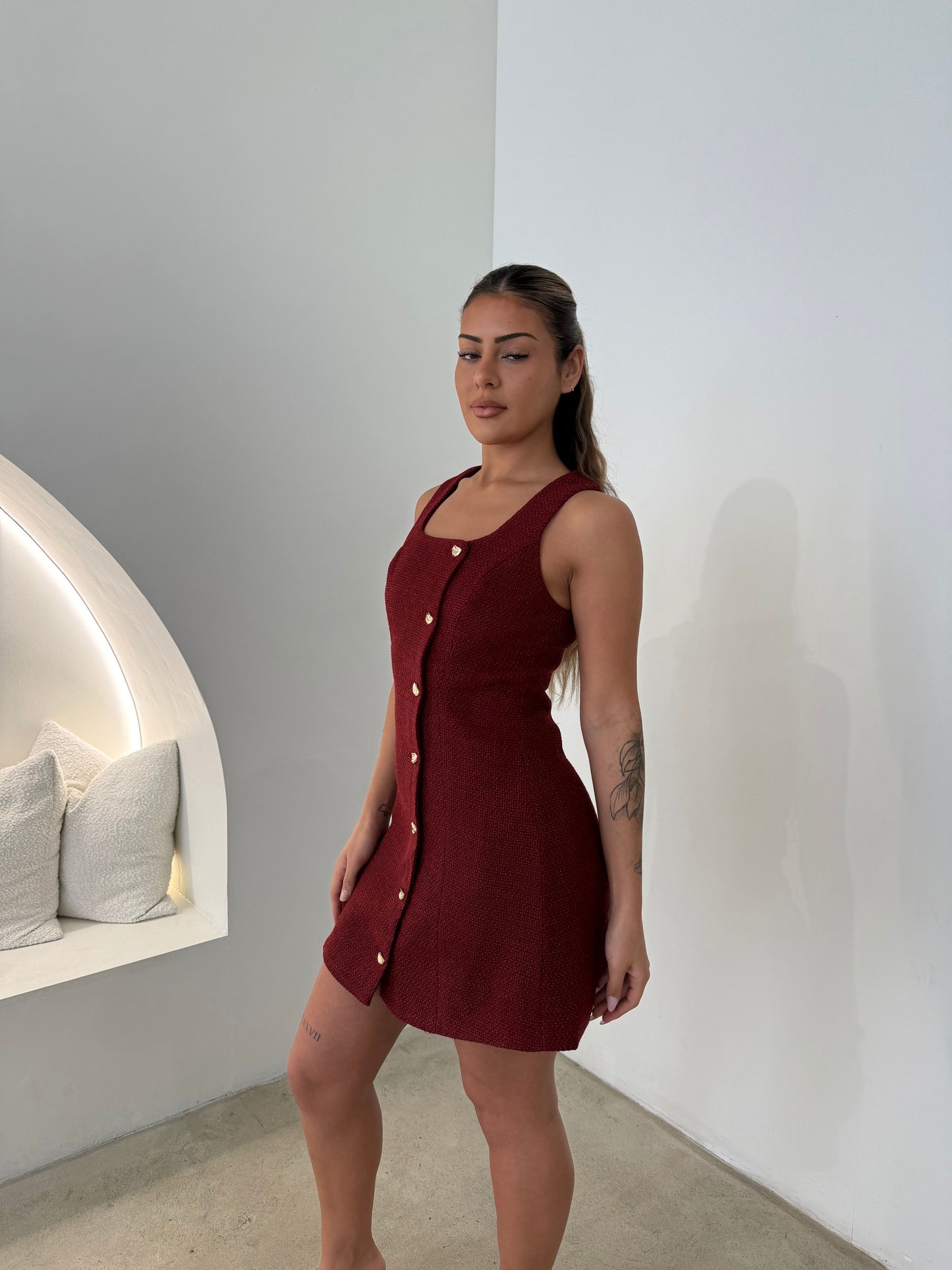 SCARLETT DRESS - MERLOT