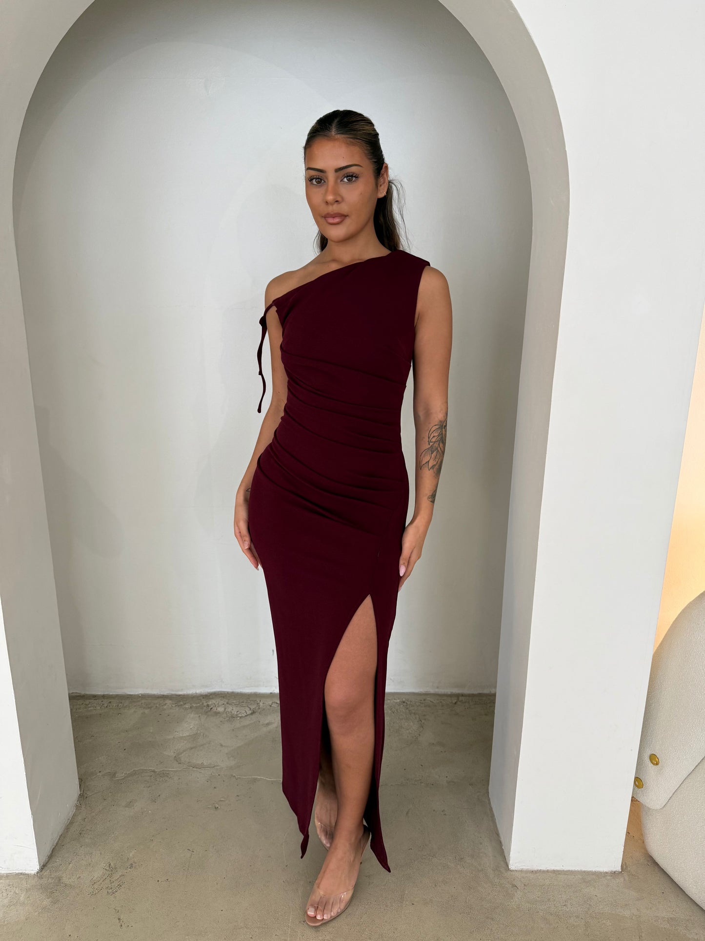 ATHENA DRESS - MERLOT