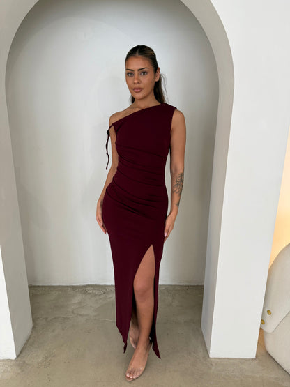 ATHENA DRESS - MERLOT