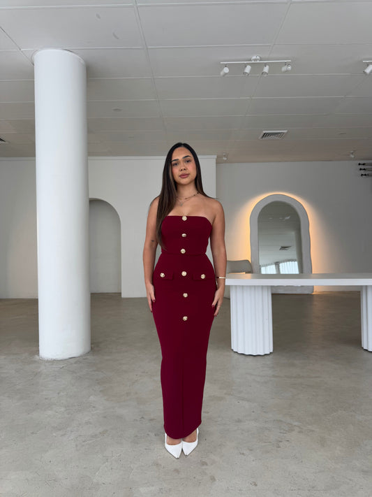 HANNAH DRESS - WINE