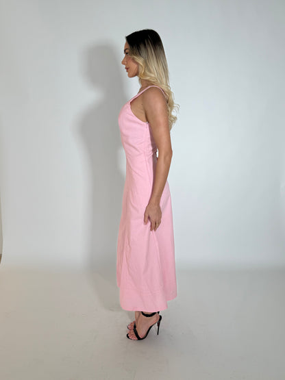 DERRY DENIM DRESS - PINK