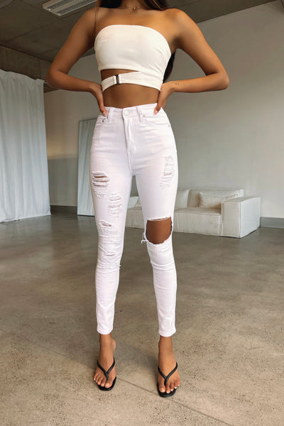 CAN I JEANS - WHITE